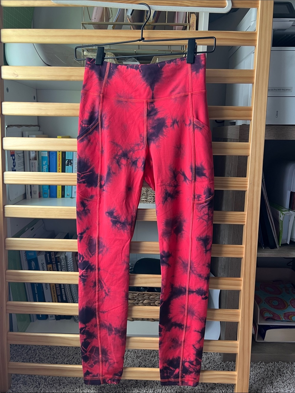 lululemon athletica Red and Black Tie-Dye High-Waist Leggings
